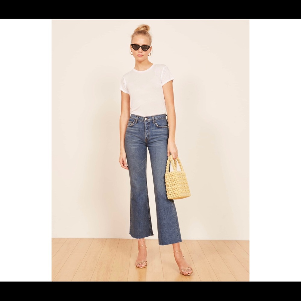 Reformation Mid Crop Flare Jeans